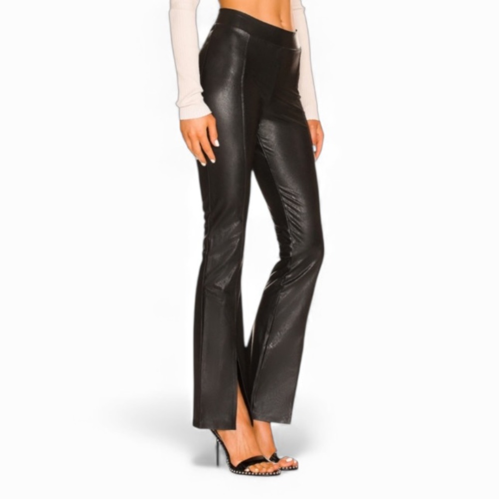 NEW Commando Black Faux Leather Split Leg Leggings Sz M